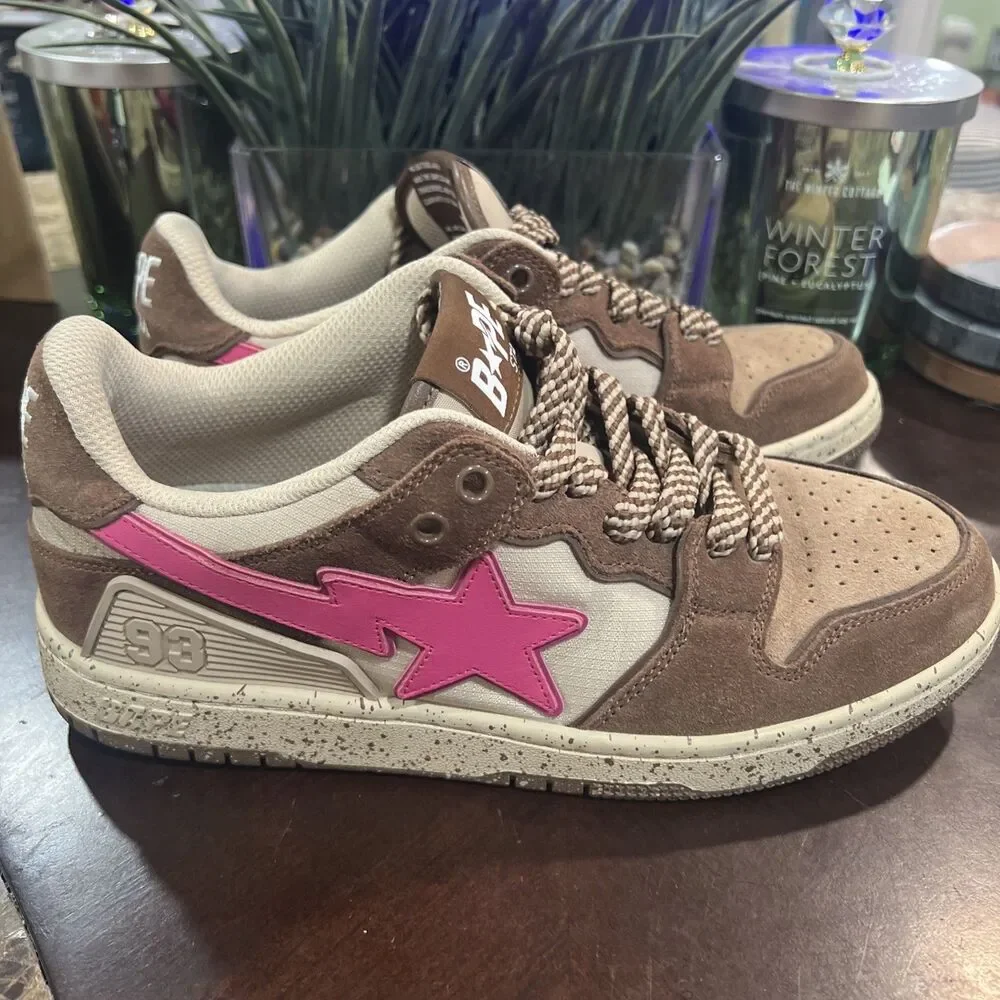 A Bathing Ape BAPE SK8 STA #6 in Brown/Pink Size Size 7